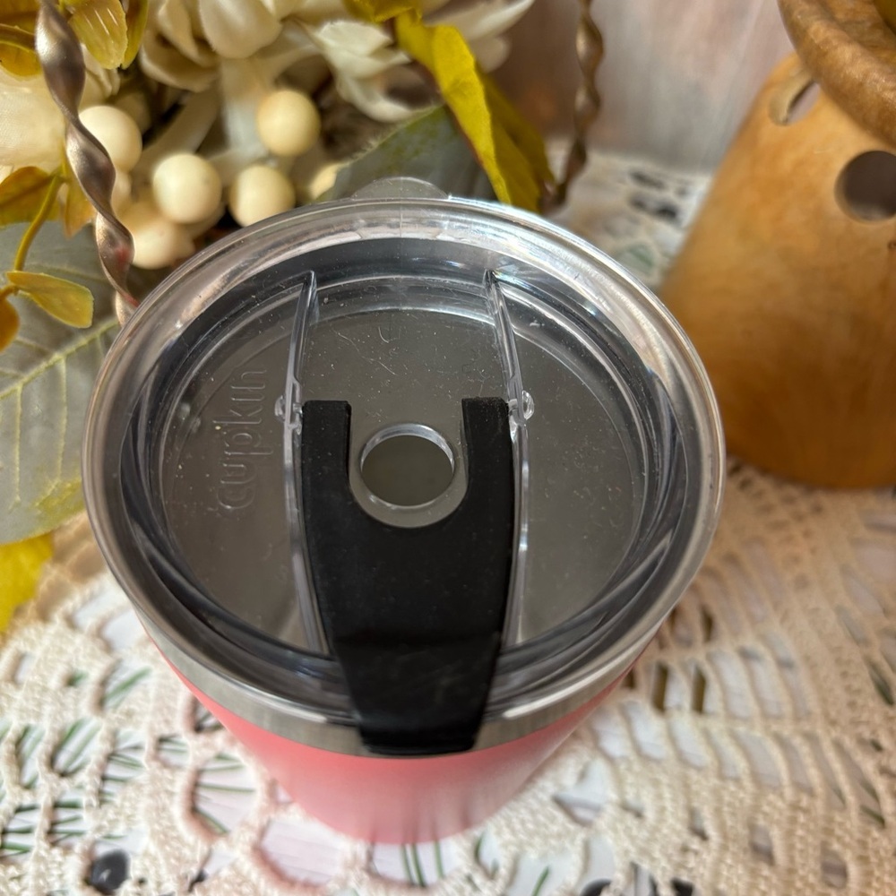 Cupkin Coral Tumbler with Stainless Steel Rim - Picture 5 of 5